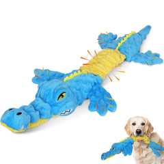 Homounter crocodile squeaky plush toy for dogs encourages playful exploration