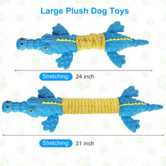Homounter crocodile toy with crinkle layer excites puppies during solo play