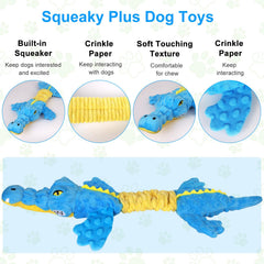 Homounter dog toy crocodile squeaker boosts engagement during fetch and tug