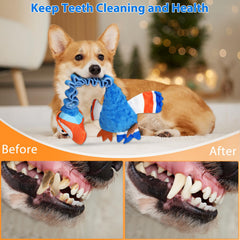 Homounter toucan toy with elastic neck enabling playful pull interaction