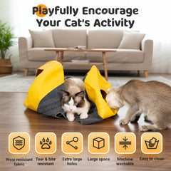 Homrich Interactive Cat Tunnel in hide-and-seek mode inviting exploration.