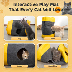 Homrich Interactive Cat Tunnel opened to reveal play area for curious kittens.