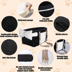 Homsunyi dog car seat fits pets under 15 lbs for safe commutes.