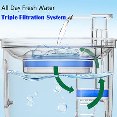 Homtyler cat fountain triple-filter system for cleaner drinking water.