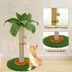 HOMYHANDS cat post 3D Monstera leaves top enhances visual appeal and fun.