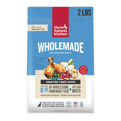 The Honest Kitchen Wholemade turkey dog food bag closeup grain-free nutrition