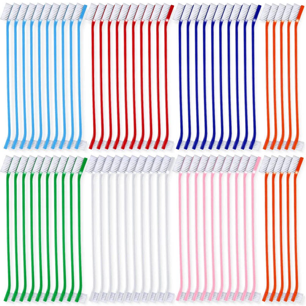Honeydak bulk colorful dog toothbrush set arranged for multi-pet care.