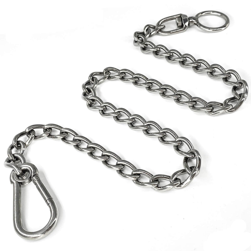 HONGSAGE dog chain leash full view shows durable 304 stainless steel construction.