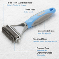 Honguang dematting comb 23-teeth side for thinning and deshedding.