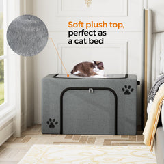 Honiakaka cat litter box enclosure waterproof material keeps floors dry after use.