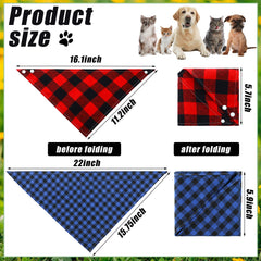 Honoson plaid bandana for pets showcases adjustable fit and soft cotton comfort.