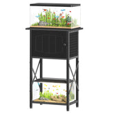 HOOBRO 10-gallon aquarium stand front view with sturdy frame and storage