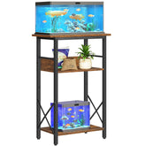 HOOBRO aquarium stand 3-tier top-tank setup supports a 10-gallon tank with sturdy construction.
