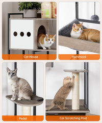 HOOBRO árbol para gatos: poste rascado, promueve actividad física y afila uñas.