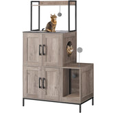 HOOBRO cat litter box enclosure dual-space design supports two cats for privacy