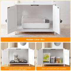 HOOBRO cat tree tower highlights plush balls and teaser sticks for interactive play