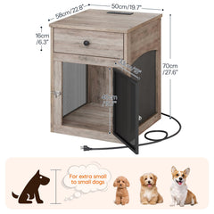 HOOBRO dog crate furniture end table in wood finish enhances cozy home decor.