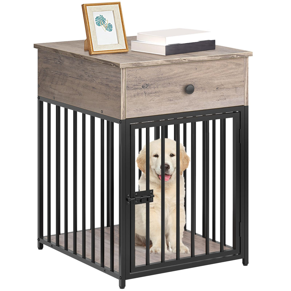 HOOBRO dog crate furniture top view showing spacious surface for decor or a beverage.