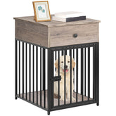 HOOBRO dog crate furniture top view showing spacious surface for decor or a beverage.