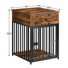 HOOBRO dog house drawer storage—neatly stores food, toys, and essentials.