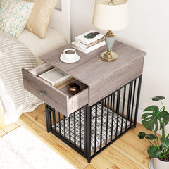 HOOBRO wooden dog house front detail highlighting sturdy frame and safe enclosure.