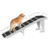 HOOBRO Dog Ramp for Bed top platform aids safe, gradual ascent for dogs.