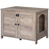 HOOBRO litter box enclosure front view highlights discreet furniture that blends with home decor.
