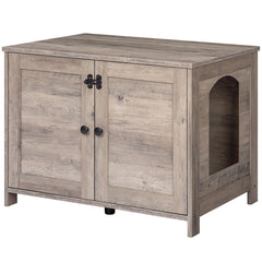 HOOBRO litter box enclosure front view highlights discreet furniture that blends with home decor.