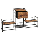 HOOBRO raised dog bowl stand side view highlights rustic frame and tidy feeding setup