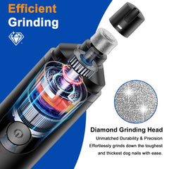 HOOCEN dog nail grinder in quiet operation reduces stress during trims.