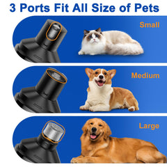 HOOCEN dog nail grinder with adjustable ports for small, medium, and large nails.