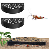Hoolerry two shrimp hides aquarium black caves setup showcases protective shelter for shrimps.