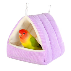 Hoopttay Bird Bed cage hammock purple offers warm, cozy resting for budgies and parakeets.