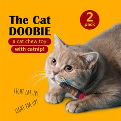 Hoovy Catnip Toy Doobies close-up shows soft plush fabric and catnip scent.