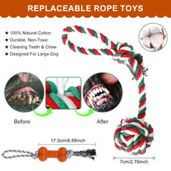 HOPET durable-materials rope-tug close-up showcases tough rope for aggressive chew sessions.