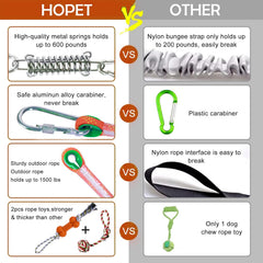 HOPET tether tug solo-play demonstrates independent exercise and chase.