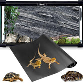 Hoplaep 120-gallon terrarium mat in full setup shows a ready-to-use waterproof liner.