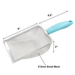 Hordion cat litter scoop 2mm mesh closeup enables efficient waste removal.