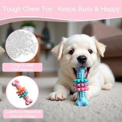 HORIBND Puppy Chew Toy colorfully petaled design boosts engagement during play.