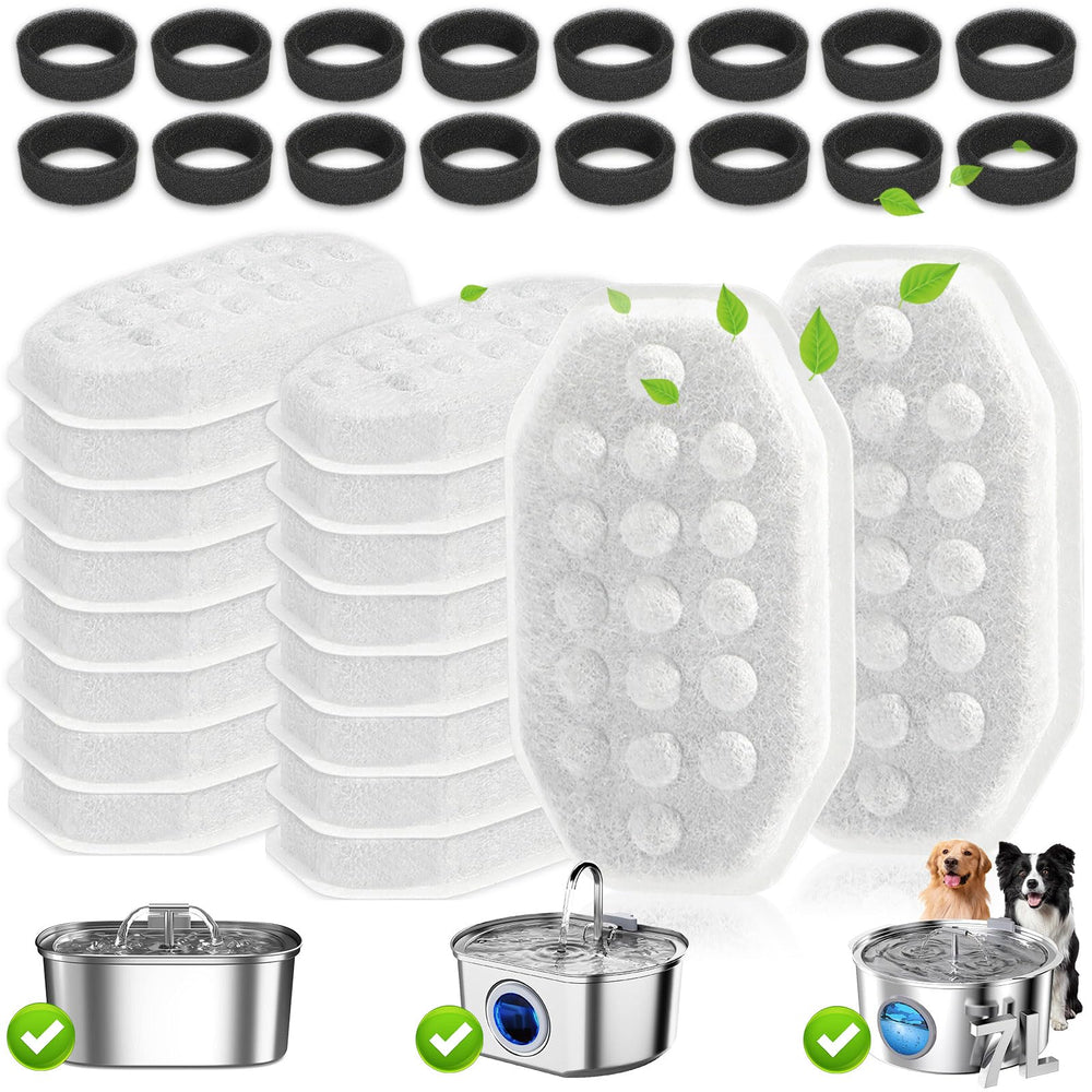 Hoscabss 32pack filters and sponges in box for convenient replacements.