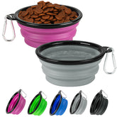 HOSCAPE collapsible dog bowl folded flat for ultra-compact travel storage
