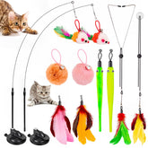 HOSFROLL cat toys 2-pack with suction cups for versatile indoor play and exercise.