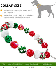 Hosiwei Christmas dog collar pearls detail bubblegum beads for holiday outfits