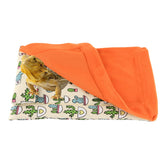 HOSUKKO Bearded Dragon Bed with Pillow Orange provides a cozy resting spot in terrarium.