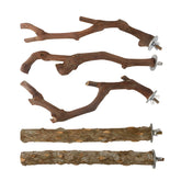Hosukko natural wood perch branches offer enrichment through varied textures.