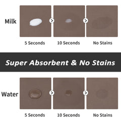 HotLive dog food mat demonstrates no-stain PU surface hiding spills