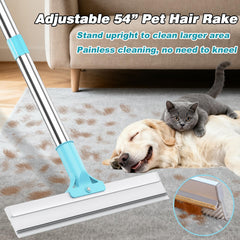 Hotsky metal scraper with soft brush side tackles deeply rooted hair on furniture
