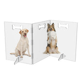 HotSoul clear acrylic dog gate 72x31-5 inch provides a see-through barrier for pets.