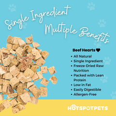 Hotspot Pets beef heart treats closeup, showcasing chewy texture and ideal training reward