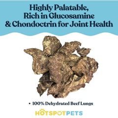 hotspot pets beef lung treats training use closeup shows bite-sized chewy reward